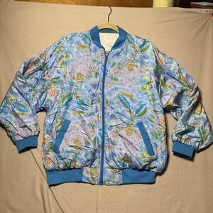 Vintage Adolfo Sport 80s 90s Bomber Jacket Abstract Art Colorful Medium